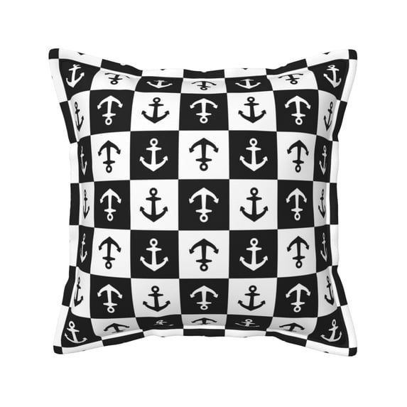 Bingfone Decorative Pillow Covers 16"x16" Nautical Anchors1 Couch Pillow Cases Modern Farmhouse Covers for Couch Sofa Bed