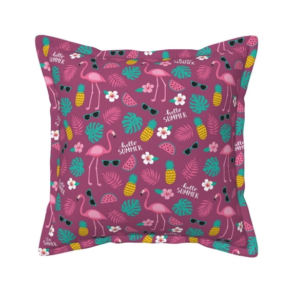 Bingfone Decorative Pillow Covers 16"x16" Summer Flamingo Couch Pillow Cases Modern Farmhouse Covers for Couch Sofa Bed