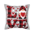 thumbnail image 1 of Bingfone Decorative Pillow Covers 18"X18" Buffalo Plaid Love And Gnome Couch Pillow Cases Modern Farmhouse Covers For Couch Sofa Bed, 1 of 9