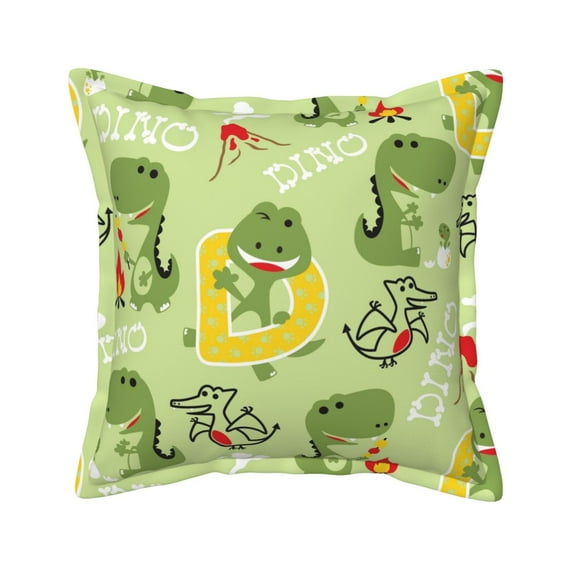Bingfone Decorative Pillow Covers 18"X18" Cute Dinosaurs Cartoon Couch Pillow Cases Modern Farmhouse Covers For Couch Sofa Bed