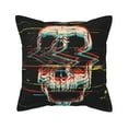 thumbnail image 1 of Bingfone Decorative Pillow Covers 18"X18" Glitch Screaming Skull Couch Pillow Cases Modern Farmhouse Covers For Couch Sofa Bed, 1 of 9