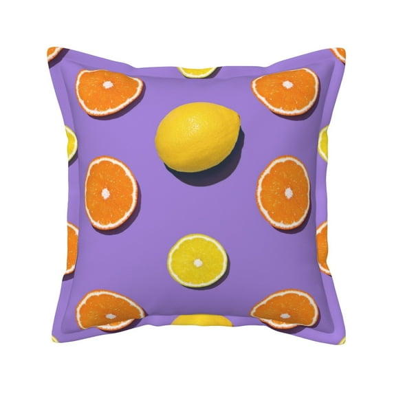 Bingfone Decorative Pillow Covers 18"X18" Yellow Lemon And Orange Couch Pillow Cases Modern Farmhouse Covers For Couch Sofa Bed
