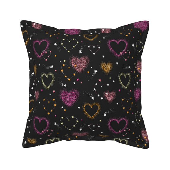 Bingfone Decorative Pillow Covers 18"x18" Heart and Stars Couch Pillow Cases Modern Farmhouse Covers for Couch Sofa Bed