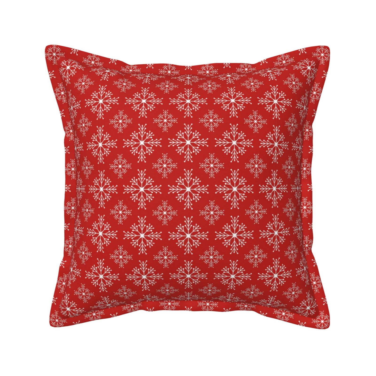 Bingfone Decorative Pillow Covers 18"x18" Red White Snowflakes Couch