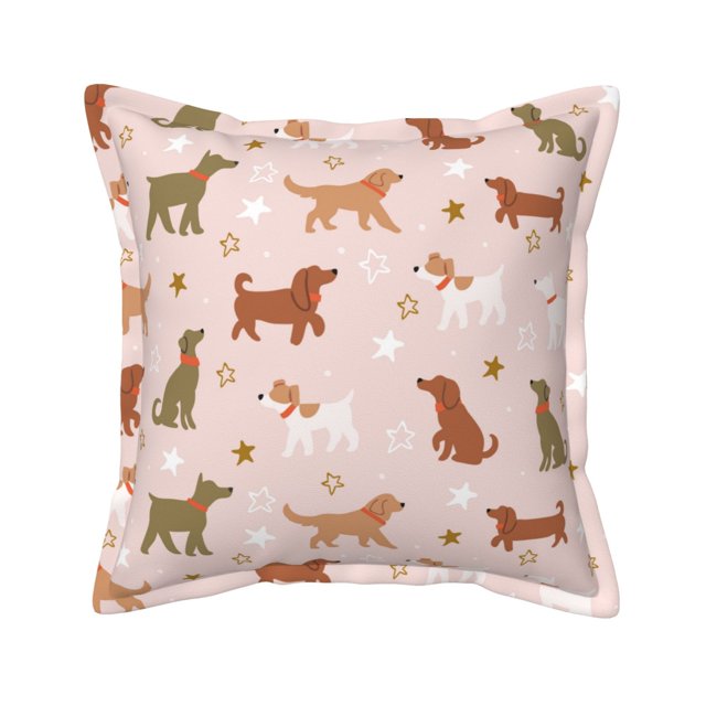 Bingfone Decorative Pillow Covers 18"x18" Star Cute Dog Couch Pillow