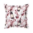 Bingfone Decorative Pillow Covers 18"x18" Watercolor Wine Couch Pillow