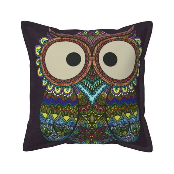 Bingfone Decorative Pillow Covers 20"X20" Boho Owl Couch Pillow Cases Modern Farmhouse Covers For Couch Sofa Bed