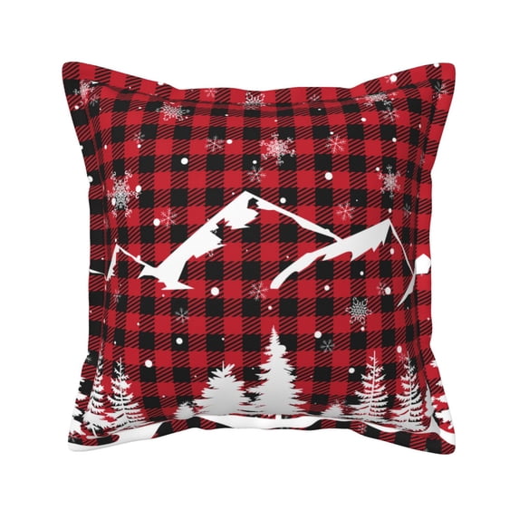 Bingfone Decorative Pillow Covers 20"X20" Christmas Tree Buffalo Plaid Couch Pillow Cases Modern Farmhouse Covers For Couch Sofa Bed
