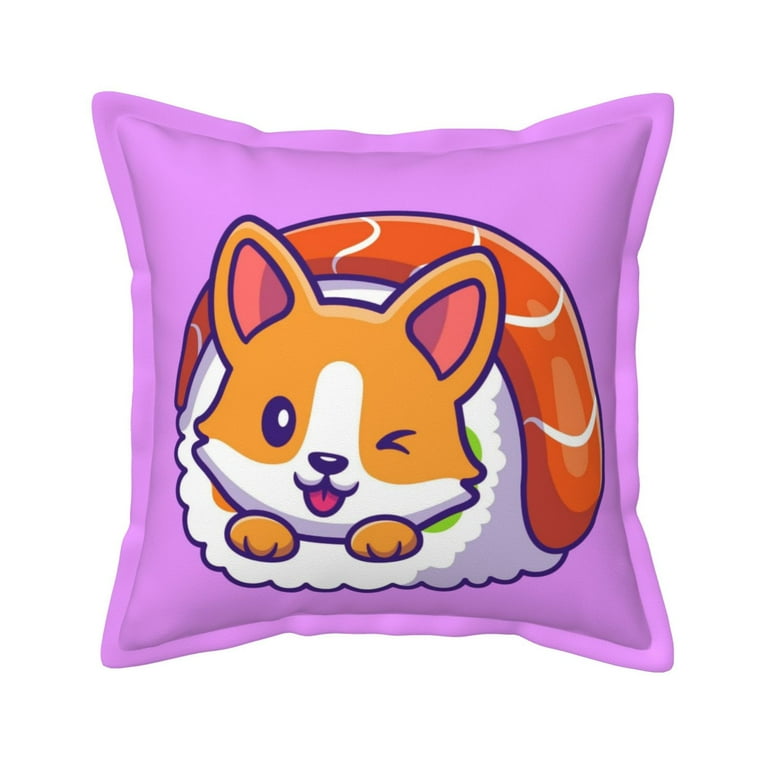 Corgi Pillow Cover - Purple Corgi Pillow Cover - Purple