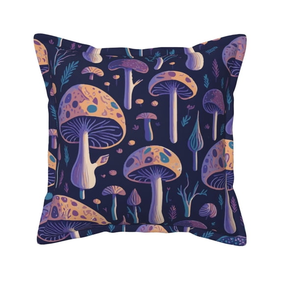 Bingfone Decorative Pillow Covers 20"X20" Floral Hippie Mushrooms Couch Pillow Cases Modern Farmhouse Covers For Couch Sofa Bed