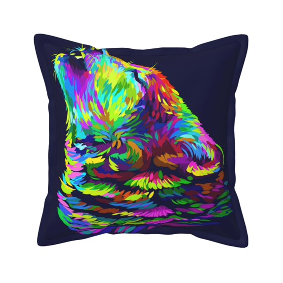 Bingfone Decorative Pillow Covers 20"X20" Howling Wolf Couch Pillow Cases Modern Farmhouse Covers For Couch Sofa Bed