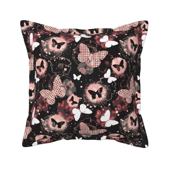 Bingfone Decorative Pillow Covers 20"x20" Butterflies1 Couch Pillow Cases Modern Farmhouse Covers for Couch Sofa Bed