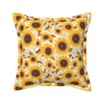 Bingfone Decorative Pillow Covers Brown Leaf Pattern Sunflower Couch