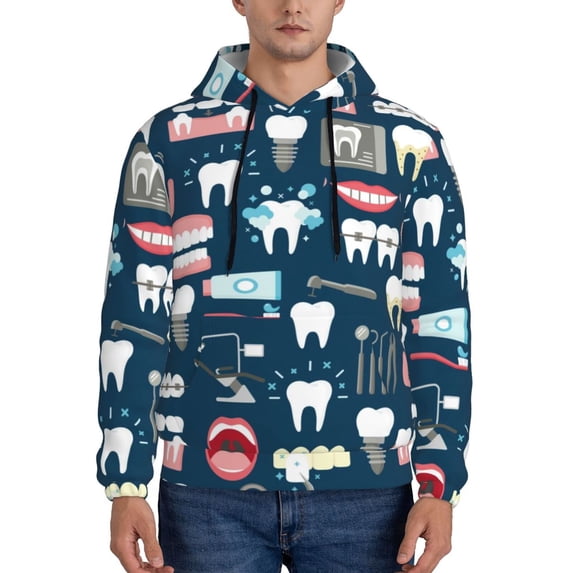 Bingfone Dental Men'S Drawstring Hoodie Long Sleeve Pocket Sweatshirts-Medium