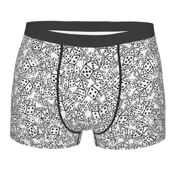 Bingfone Dice Cubes Men's Underwear - Casual Stretch Boxer Briefs-X-Large