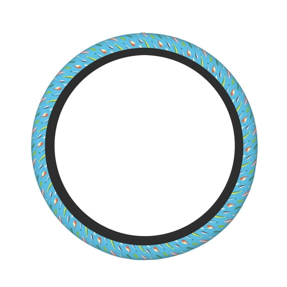 Bingfone Different Color Fishing Bait Steering Wheel Cover - Universal 15 Inches Car Steering Wheel Covers Grip Auto Internal Accessories