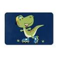 thumbnail image 1 of Bingfone Dino Playing Roller Skate,Cartoon Dinosaurs Door Mat 16"X24" Front Entrance Non-Slip Low Profile Washable For Entryway, 1 of 9