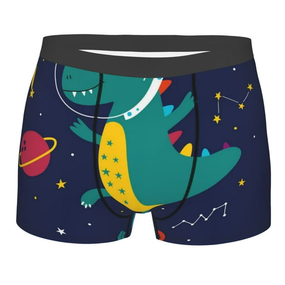 Bingfone Dinosau Space Explorer Men'S Underwear - Casual Stretch Boxer Briefs-Xx-Large