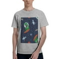 thumbnail image 1 of Bingfone Dinosaur Astronaut Space Surfing Men'S Loose Fit Short-Sleeve Pocket T-Shirt, 1 of 7