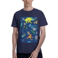 thumbnail image 1 of Bingfone Dinosaur In Space Men'S Loose Fit Short-Sleeve Pocket T-Shirt, 1 of 7
