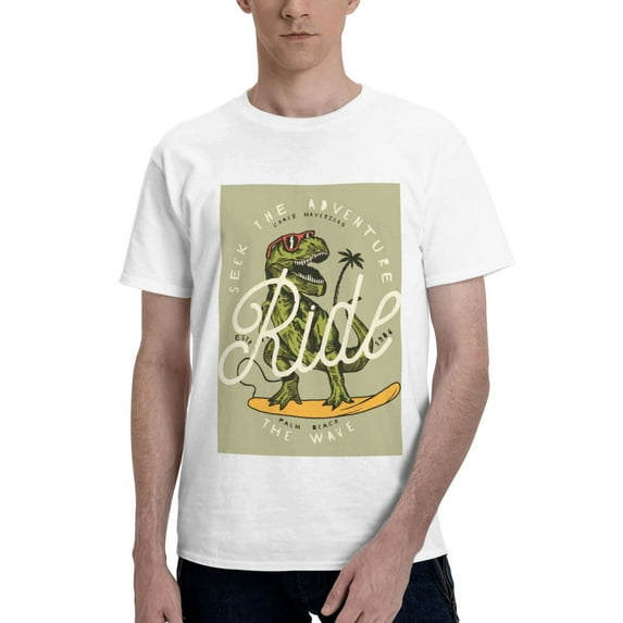 Bingfone Dinosaur Men'S Loose Fit Short-Sleeve Pocket T-Shirt