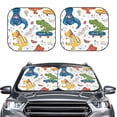 thumbnail image 1 of Bingfone Dinosaur Print 2-Piece Sun Shade Front Windshield - Foldable Car Front Window Sunshades For Most Sedans Suv Truck - Large, 1 of 7