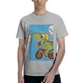 thumbnail image 1 of Bingfone Dinosaur Riding A Motorcycle Men'S Loose Fit Short-Sleeve Pocket T-Shirt, 1 of 7