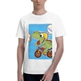 thumbnail image 1 of Bingfone Dinosaur Riding A Motorcycle Men'S Loose Fit Short-Sleeve Pocket T-Shirt, 1 of 7