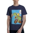 thumbnail image 1 of Bingfone Dinosaur Riding A Motorcycle Men'S Loose Fit Short-Sleeve Pocket T-Shirt, 1 of 7