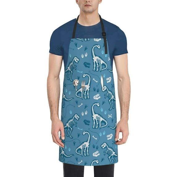 Bingfone Dinosaur Skull Apron Gifts For Men, Women Professional Grade Chef Apron for Kitchen,BBQ & Grill
