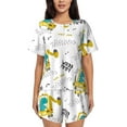 thumbnail image 1 of Bingfone Dinosaur on Excavator Print Pajamas Sets for Women Soft Short-Sleeved Pjs with Lounge Shorts Two Piece Sleepwear, 1 of 8