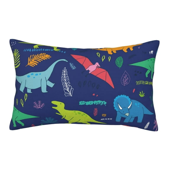 Bingfone Dinosaurs Adventure With Palms And Tropical Leaves Standard Size Pillowcase, Long Staple Pure Cotton Envelope Closure Pillow Cover,14"X20"