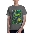 thumbnail image 1 of Bingfone Dinosaurs And Flowers Men'S Loose Fit Short-Sleeve Pocket T-Shirt, 1 of 7