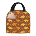 thumbnail image 1 of Bingfone Dinosaurs and Leaves Print Lunch Bag Insulated Lunch Box, Small Leakproof Cooler Food Lunch Containers Reusable High Capacity Lunch Tote Bags for Work, Travel, Outdoor, 1 of 5