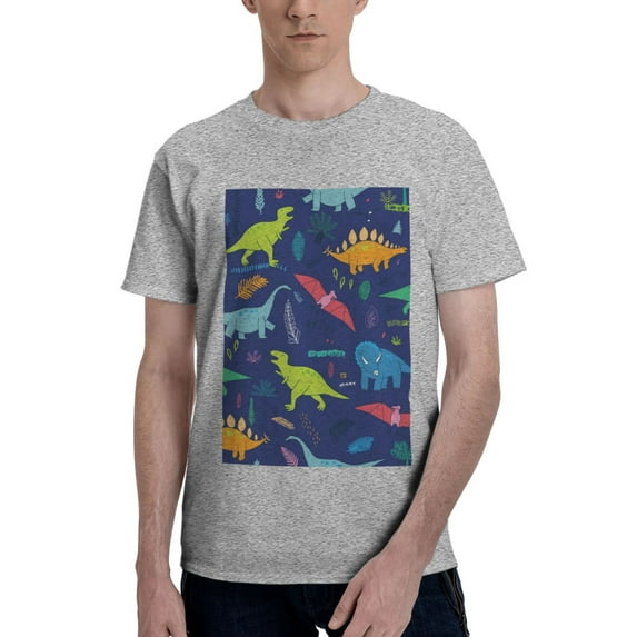 Bingfone Dinosaurs Men'S Loose Fit Short-Sleeve Pocket T-Shirt