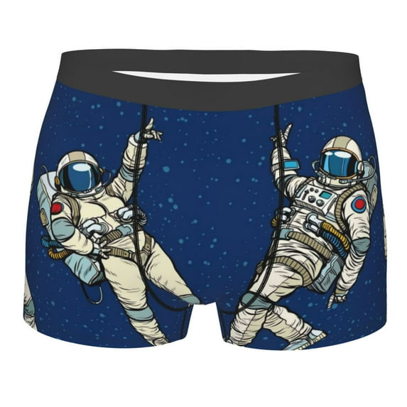 Bingfone Disco Party Astronaut Dancing Men'S Underwear - Casual Stretch Boxer Briefs-Small
