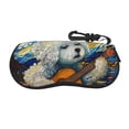 thumbnail image 1 of Bingfone Dog Guitar Starry Night Print Sunglasses Case Portable Travel Zipper Eyeglasses Case With Hook, 1 of 6