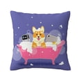thumbnail image 1 of Bingfone Dog Washes In A Pink Bath Linen Throw Pillow Covers Cushion Case Pocket Button Vintage Farmhouse Pillowcase For Sofa Couch Bed 16"X16", 1 of 9