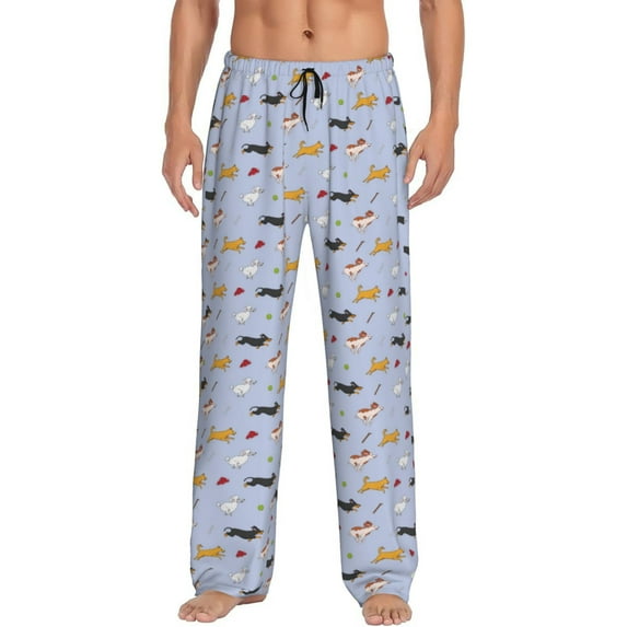 Bingfone Dogs Are Running Mens All Over Print Sleep Pajama Pants-XX-Large