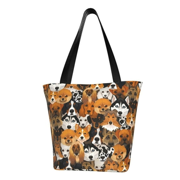 Bingfone Dogs Different Breeds Women Shoulder Tote Bags Casual Bag Ladies Shopping Handbag
