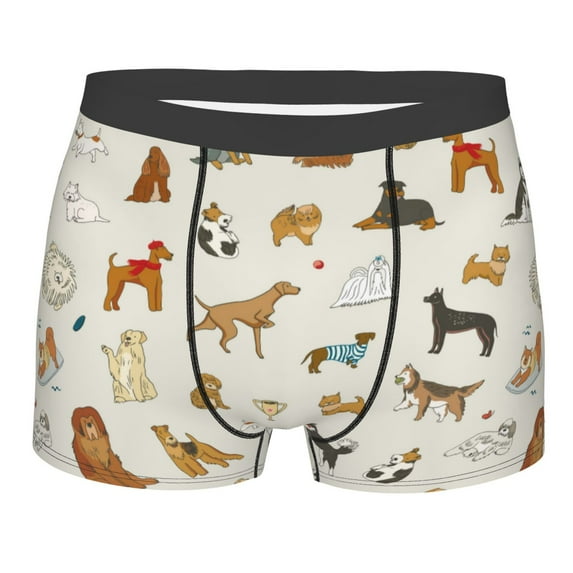 Bingfone Dogs Funny Pets Men's Underwear - Casual Stretch Boxer Briefs-X-Large