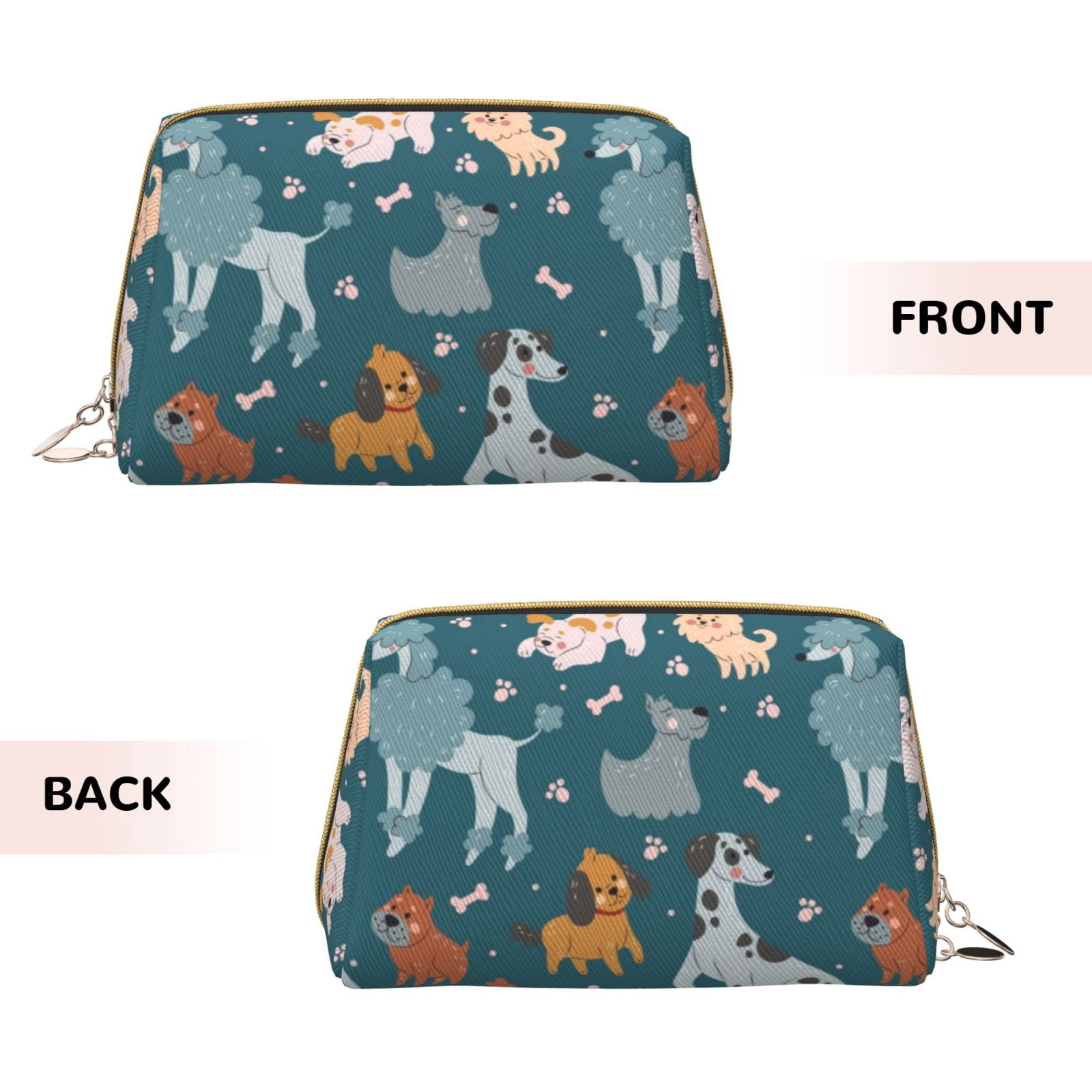 Bingfone Dancing Dogs Print Leather Makeup 