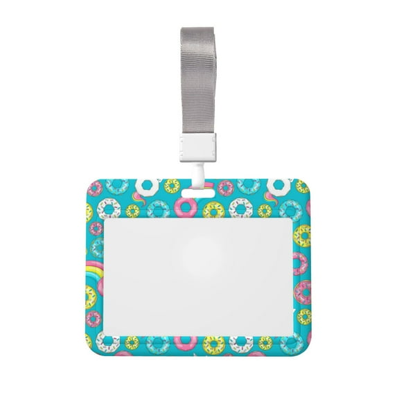 Bingfone Donut Card Badge Holder,for Girls Girly Women 4 x 3 Inch Nurses School Identity Cruise Travel Name Tags Cover Protector Case