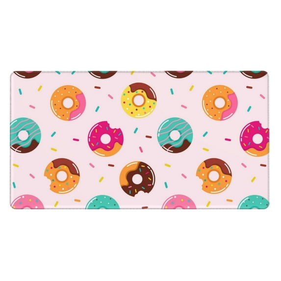 Bingfone Donut Large Gaming Mouse Pad,Extended Desk Mousepad With Stitched Edges,Non-Slip Base,Water Resist Keyboard Pad For Gamer, Office & Home, 29.5 X 16 In