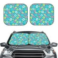 thumbnail image 1 of Bingfone Donut Windshield Sun Shade 2-Piece Foldable Car Front Window Sunshade for Most Sedans SUV Truck-Medium, 1 of 7