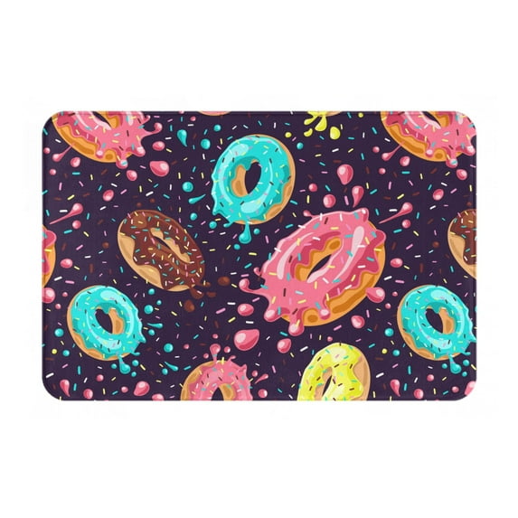 Bingfone Donuts1 Door Mat 16"X24" Front Entrance Non-Slip Low Profile Washable For Entryway