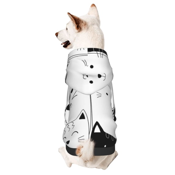 Bingfone Doodle Cute Cat Dog Clothes Hoodie, Pet Winter Coat,Puppy Sweatshirts For Small Dogs Boy Girl,Suitable For All Breeds-X-Small