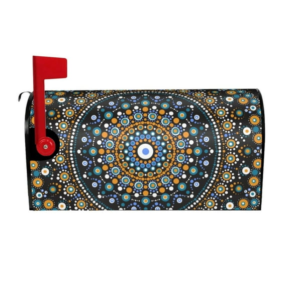 Bingfone Dot Mandala Magnetic Mailbox Cover Standard Size for Garden Yard Outdoor Decorations-25.5x21 in