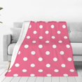 Bingfone Dots On Rose Red Background Print Flannel Fleece Blanket Throw