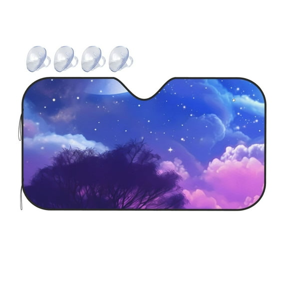 Bingfone Dreamy Colorful Starry Sky Car Windshield Sunshade,Sun Foldable Sun Shield Sun Visor for Car - Medium